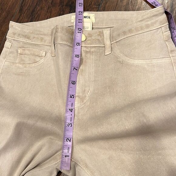 L’AGANCE | Margot Skinny Jeans tan color with glitter high rise size 26 - Picture 12 of 14
